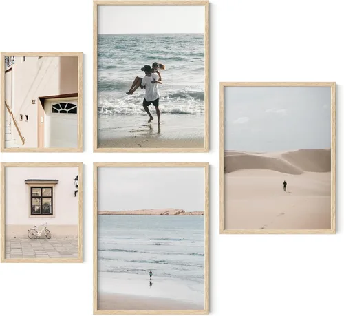 Vista 11 de HAUS AND HUES Portarretratos para pared, juego de 5 marcos de fotos negros, collage de marcos de fotos, marcos de fotos a granel, marcos de fotos