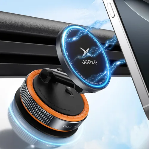 Vista 9 de Soporte magnético de teléfono al vacío para tu auto ajustable de 360° de 96 libras con ventosa ultra soporte para teléfono celular MagSafe