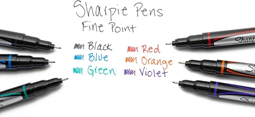 Vista 6 de SHARPIE Bolígrafos de punta fina (0.031 in), colores surtidos, 5
