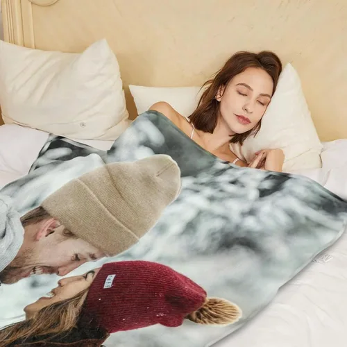 Vista 3 de MeMoShe Manta personalizada de felpa con foto para regalo de cumpleaños para novio o novia 40x50 pulgadas, manta personalizada con imagen, regalos
