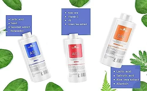 Vista 4 de Elitzia AS1 SA2 AO3 Aqua Peeling Solución Cuidado de la piel Aquapeel Suero Para Hydro Facial Dermoabrasión Máquina Limpieza e Hidratación 13.5 fl