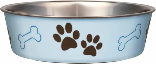 Vista 18 de Bol metálico para mascotas Bella, de Loving Pets, M, Artichoke