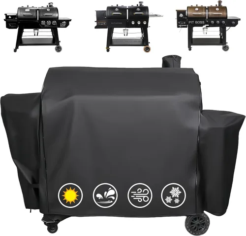 Vista 14 de Cubierta de parrilla Utheer para ahumador vertical de gas Pit Boss 3-Serie, cubierta impermeable anti-UV de 600D de longitud completa y resistente
