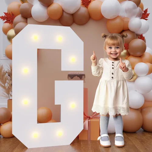 Vista 30 de Letras de marquesina de 3 pies de alto, letras y para decoraciones de fiesta de cumpleaños Light up Letters without Sidewalls, Lightweight Foam
