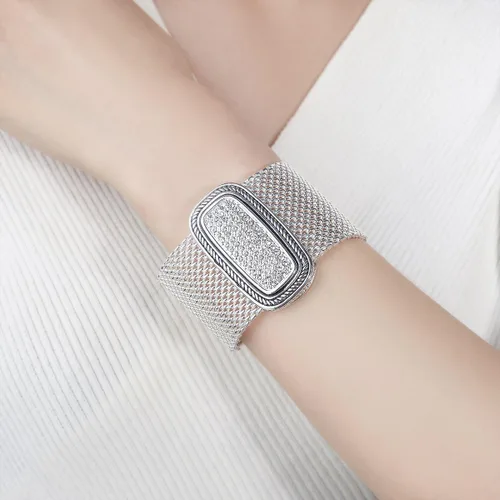 Vista 2 de UNY Pulseras de personalidad inspiradas en el diseñador de cristales de pavimentación austriacos, joyería antigua