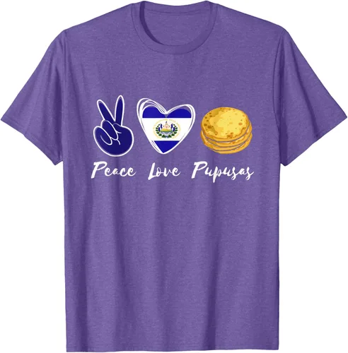Vista 11 de Pupusas Lover Love Peace El Salvadaor Camiseta Comida Salvadoreña