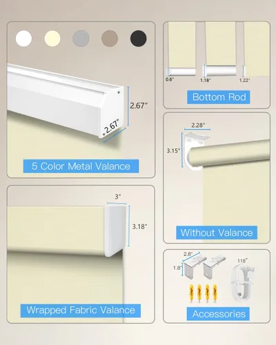 Vista 7 de Tokblind Persianas enrollables motorizadas de filtrado de luz con control remoto, persianas inteligentes para ventanas compatibles con Alexa Google