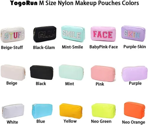 Vista 6 de YogoRun Bolsa de maquillaje de viaje para cosméticos, bolsa de maquillaje para mujereshombres, Black-Stuff, Moda