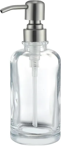 Vista 25 de Amber Glass Soap Dispenser,17oz, Black Pump Refillable, 304 Stainless Steel Pump, Liquid Hand Soap Dispenser, Bathroom Kitchen Sink Vanity