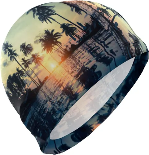 Vista 12 de Gorra de natación unisex para adultos, diseño divertido creativo de poliéster