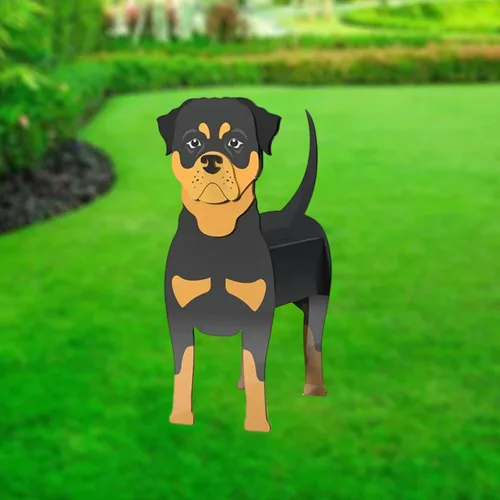 Vista 27 de XOOFMASS Lindas macetas de perro para plantas al aire libre, macetas de madera para perros, macetas en forma de perro, macetas para suculentas