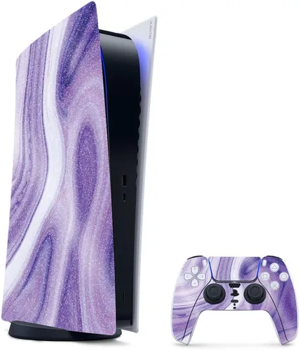 Vista 66 de MightySkins - Skin para juegos con purpurina brillante para PS5 y PlayStation 5, ágata amatista, acabado duradero con purpurina de alto brillo