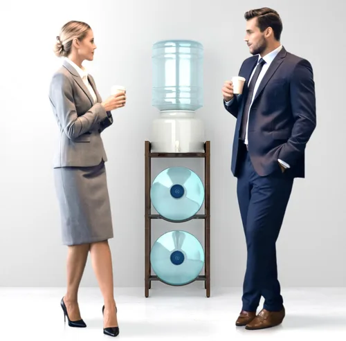 Vista 9 de Soporte para jarra de agua de 5 galones con estantes superiores, soporte dispensador de agua de madera maciza natural de 31 pulgadas de alto