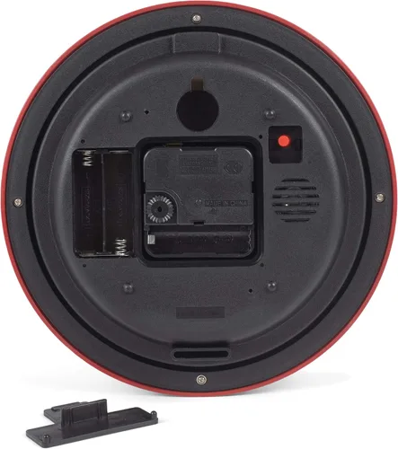 Vista 3 de Mark Feldstein, Snoopy de Peanuts en trineo Reloj de sonido navideño, rojo, 20,3 cm