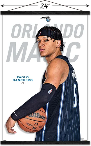 Vista 3 de Trends International NBA Orlando Magic - Póster de pared de Paolo Banchero Feature Series 23 con marco magnético