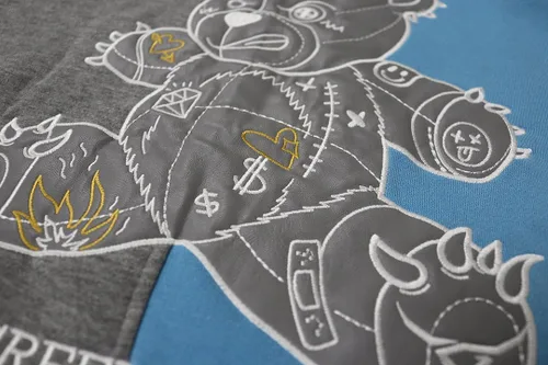 Vista 32 de SCREENSHOT Sudadera urbana de forro polar para hombre, diseño de dibujos animados de animación, parche bordado de gel