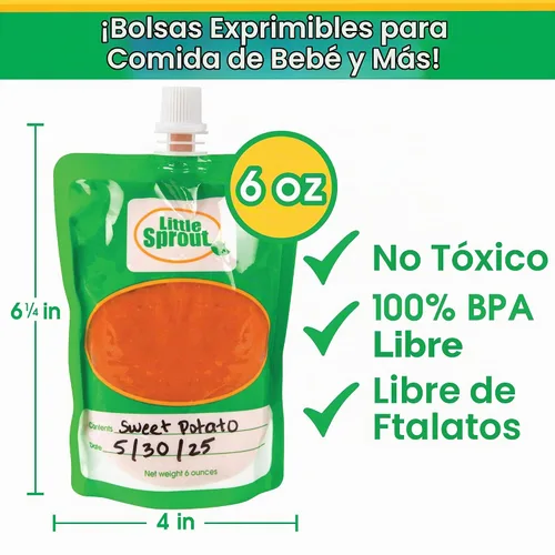 Vista 2 de Bolsas desechables de comida para bebés (24 unidades) – Haz tus propios exprimidores de 6 onzas – Funciona con todas las estaciones de llenado