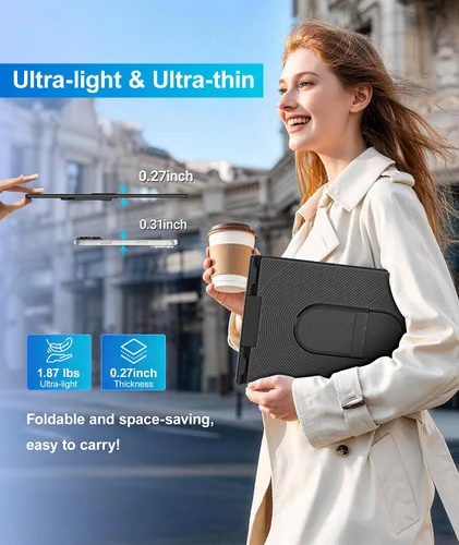Vista 3 de Cevaton - Extensor de pantalla para laptop de 14.2 pulgadas, monitor portátil ultrafino de 1.87 libras para laptop, monitor de viaje ligero FHD