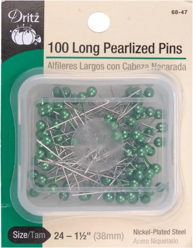 Vista 12 de Dritz 68-9 pines perlados, largos, blancos, 1-1/2 pulgadas (100 unidades)