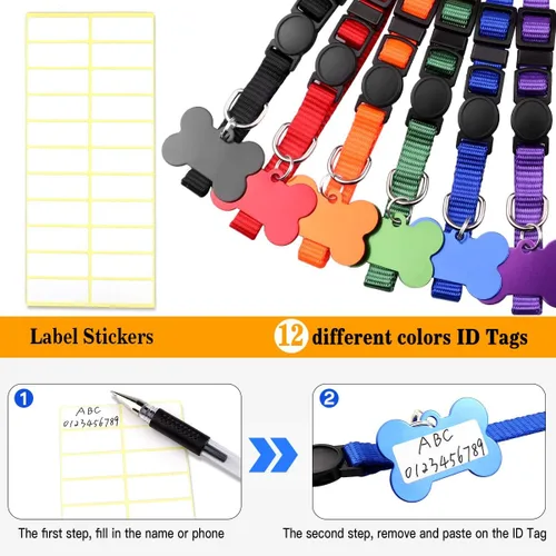 Vista 6 de Collares mejorados para cachorros de camada, collares de identificación para cachorros, suministros de parto, collares de nailon suave separables