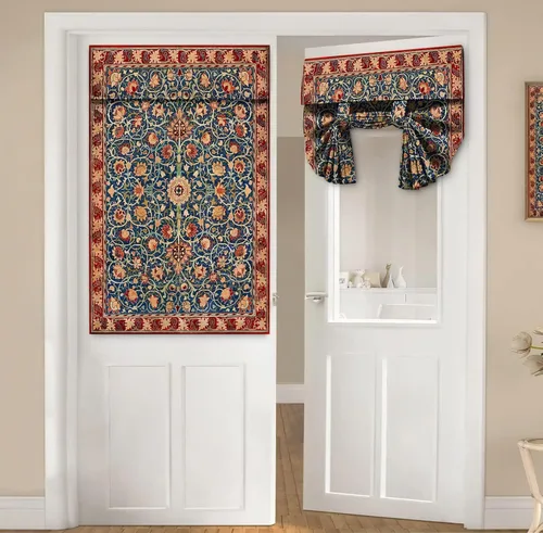 Vista 29 de Cortinas de puerta negras y rojas para ventanas de puerta, estampado de leopardo y cebra, cortinas de ventana para puerta de vidrio francesa