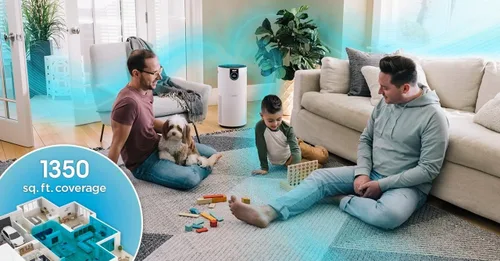 Vista 4 de SHARK UA205 - Purificador de aire Nanoseal HEPA MAX con Clean Sense, cubre 1350 pies cuadrados, habitación XL, captura el 99.98% del polvo
