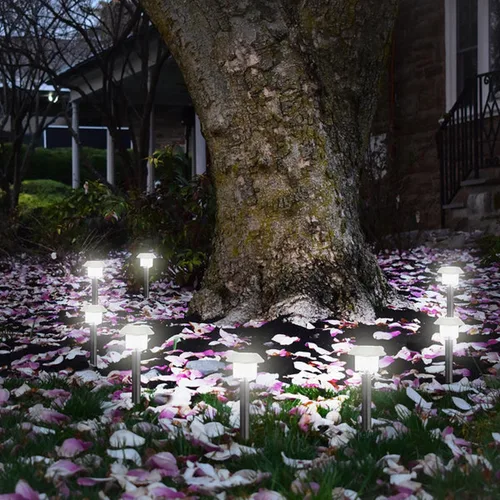Vista 5 de Lámpara solar Lumisky Alesia LED Plateado Acero Inoxidable Blanco Frío (8 Unidades)