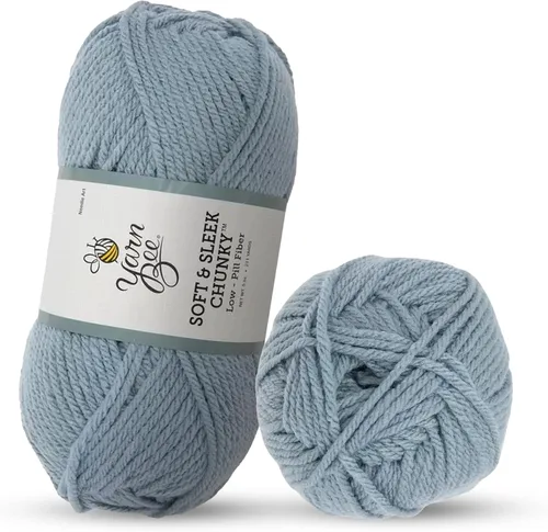 Vista 21 de Yarn Bee 5 – Hilo acrílico voluminoso para ganchillo y tejer – Madeja suave, 193 metros – Negro
