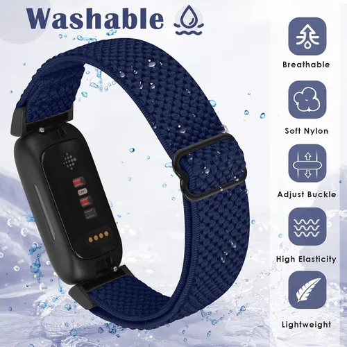 Vista 4 de Bcuckood Compatible con correas de reloj Fitbit Inspire 3/Inpsire 2/Inspire/Inpsire HR/Ace 2/Ace 3, correa elástica ajustable de repuesto