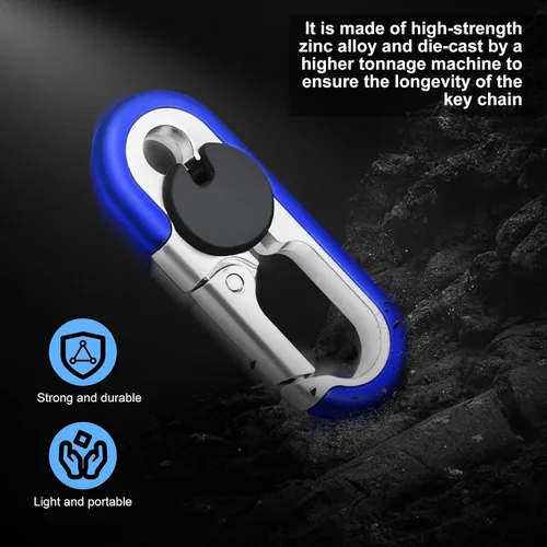 Vista 3 de 2 llaveros de coche para hombre, llavero de automóvil personalizado para hombres y mujeres, clips y anillos de metal resistente antipérdida
