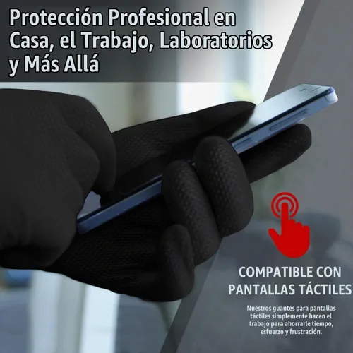 Vista 6 de MED PRIDE Maxx Strength - Nitrilo industrial negro, 8 mil de grosor, textura de diamante, desechable, resistente, resistente al desgarro
