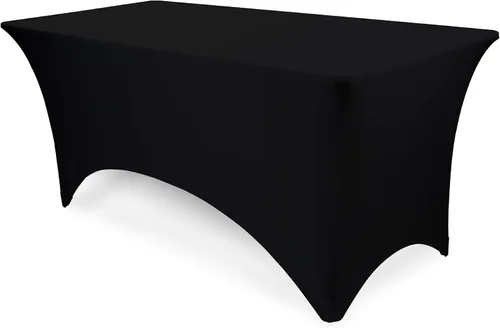 Vista 15 de Pomp Mantel elástico de elastano color antracita de 4 pies, resistente a las arrugas y a las manchas, tela de alta calidad de fácil cuidado, se