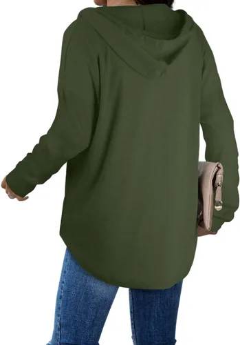 Vista 4 de Sudaderas con capucha de moda de otoño para mujer, sudaderas largas de manga larga, tendencia ahora 2023