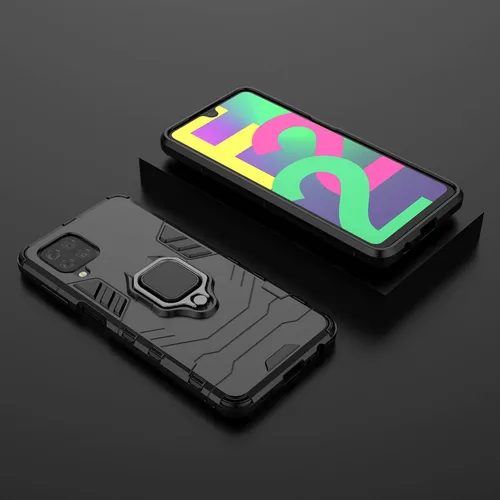 Vista 6 de ZMONE - Funda protectora para Samsung Galaxy M32 4G con protector de pantalla de vidrio (paquete de 2) resistente de doble capa de grado militar, a