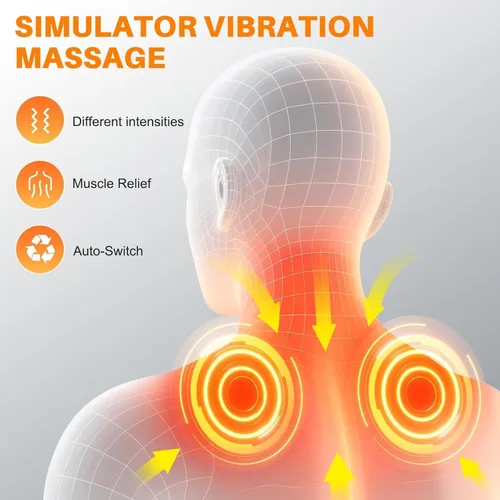 Vista 3 de 3-in-1 Neck Massage Pillow with Heat & Traction, Neck Hump Corrector