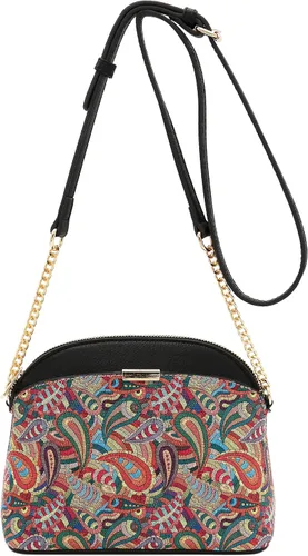 Vista 2 de FashionPuzzle Bandolera pequeña con estampado de leopardo con correa de cadena