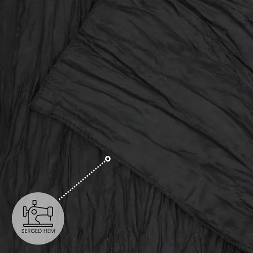 Vista 4 de Your Chair Covers - Paquete de 10 servilletas de tela de tafetán arrugadas de 20 pulgadas, color negro, de gran tamaño, dobladas y con dobladillo