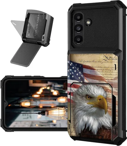 Vista 29 de Funda tipo cartera para Samsung Galaxy A54 5G con ranura para tarjetero, funda con tapa híbrida de doble capa, resistente, a prueba de golpes, funda