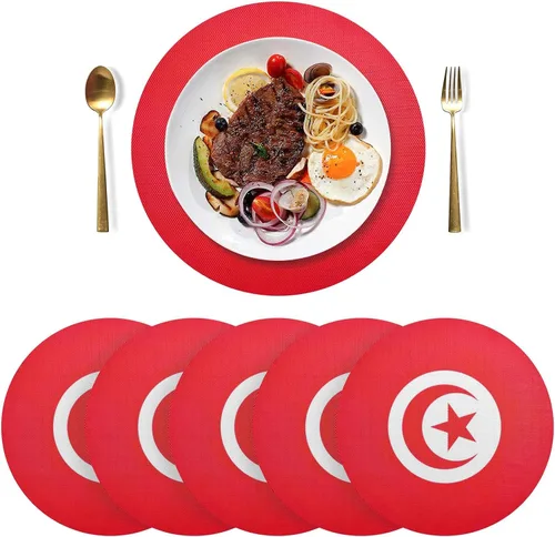 Vista 7 de Agender Pride Flag Round Placemats 15 Inch Seasonal Table Mats Decorative Table Mats for Home Kitchen Holiday Decoration