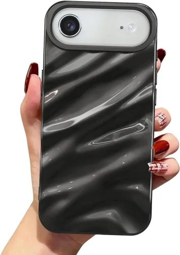 Vista 60 de QLTYPRI Funda compatible con iPhone 11, bonita funda con patrón de ondas de agua para niñas y mujeres, delgada, satinada, brillante, suave, de Beige