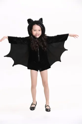 Vista 2 de Cuteshower Disfraz de murciélago para niños disfraz de Halloween para niñas