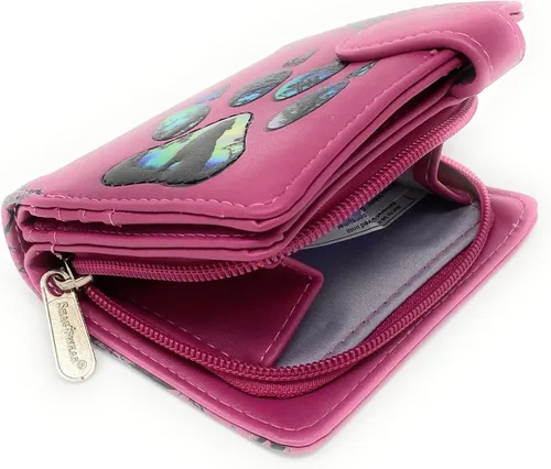 Vista 4 de Shag Wear Wolf Paw - Cartera de animales pequeños para mujeres y adolescentes, piel sintética vegana, color rosa, 4.5 pulgadas, Rosado, Grande