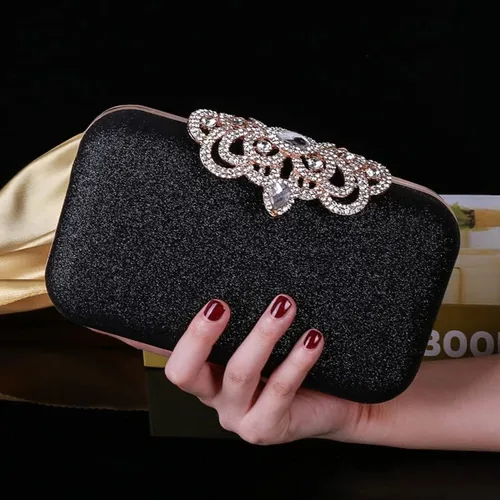 Vista 4 de NovaAria Bolso de noche para mujer bolso de mano con lentejuelas brillantes bolso de novia boda fiesta baile de graduación
