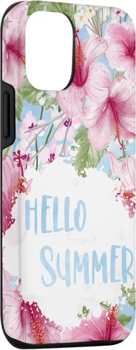 Vista 3 de Funda para iPhone 15 Hello Summer Sign Decor Summer Tropical Hibiscus Flowers Case
