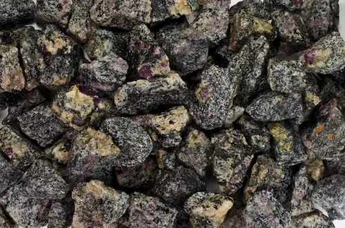 Vista 10 de Fantasia Materiales: Rubí grande de 1 libra en forma hexigonal natural piedras ásperas de la India
