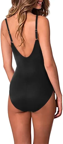 Vista 2 de Traje de baño de una pieza para mujer con espalda cruzada en la parte delantera