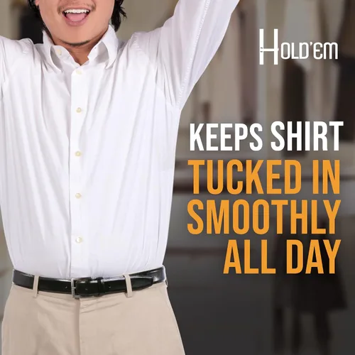 Vista 5 de Hold'Em tirantes para playera de elástico ultra suave con broche de metal extra fuerte