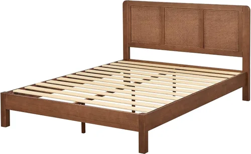 Vista 4 de Larkin Mid-Century - Cama de plataforma Queen en nogal