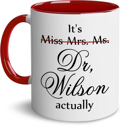 Vista 10 de Taza personalizada de realidad – Taza personalizada con nombre para graduación de doctorado, regalo de médico, divertida y perfecta para cumpleaños
