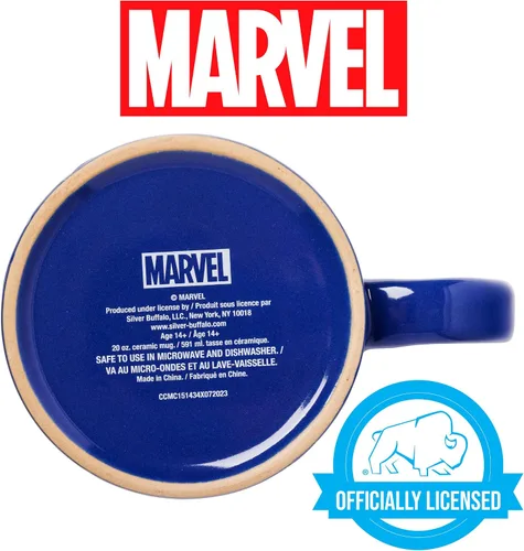 Vista 4 de Silver Buffalo Marvel Comics Spiderman - Taza de cerámica resistente a la cera, 20 onzas, azul/multicolor, 20 onzas
